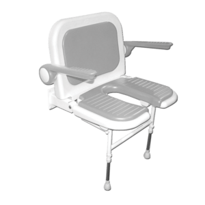 Douchezitje U-vorm met rug- en armleuningen - 58cm breed