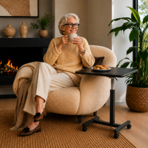 Luxe tafel op wielen (verstelbaar)